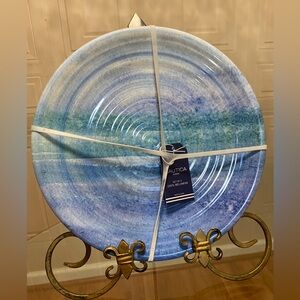 NAUTICA MULTICOLOR BLUE DINNER PLATES 11” SET OF 4PCS .